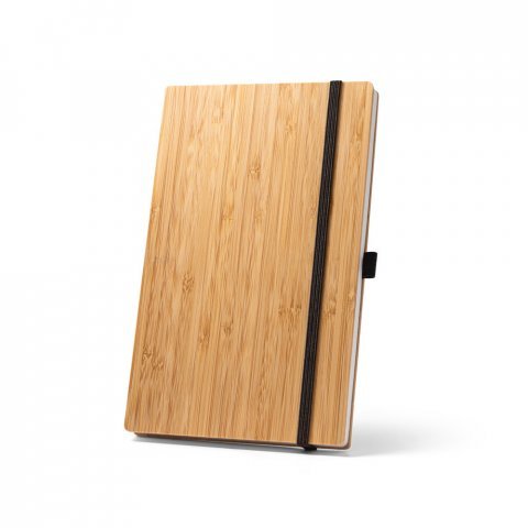BUARQUE POCKET. Caderno de bolso com capa e contracapa em placa de bambu e lombada em poliéster 100% reciclado, com páginas lisas recicladas