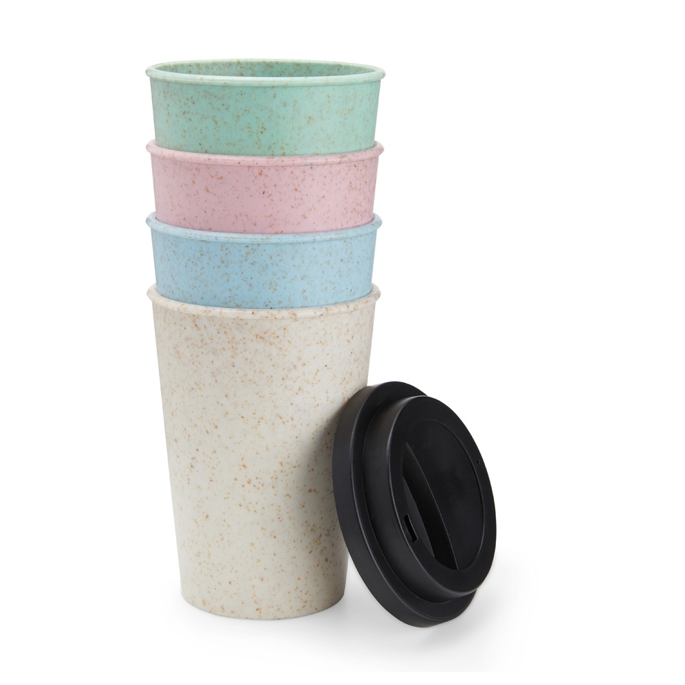 Copo Fibra de Arroz C/ Tampa 450 mL