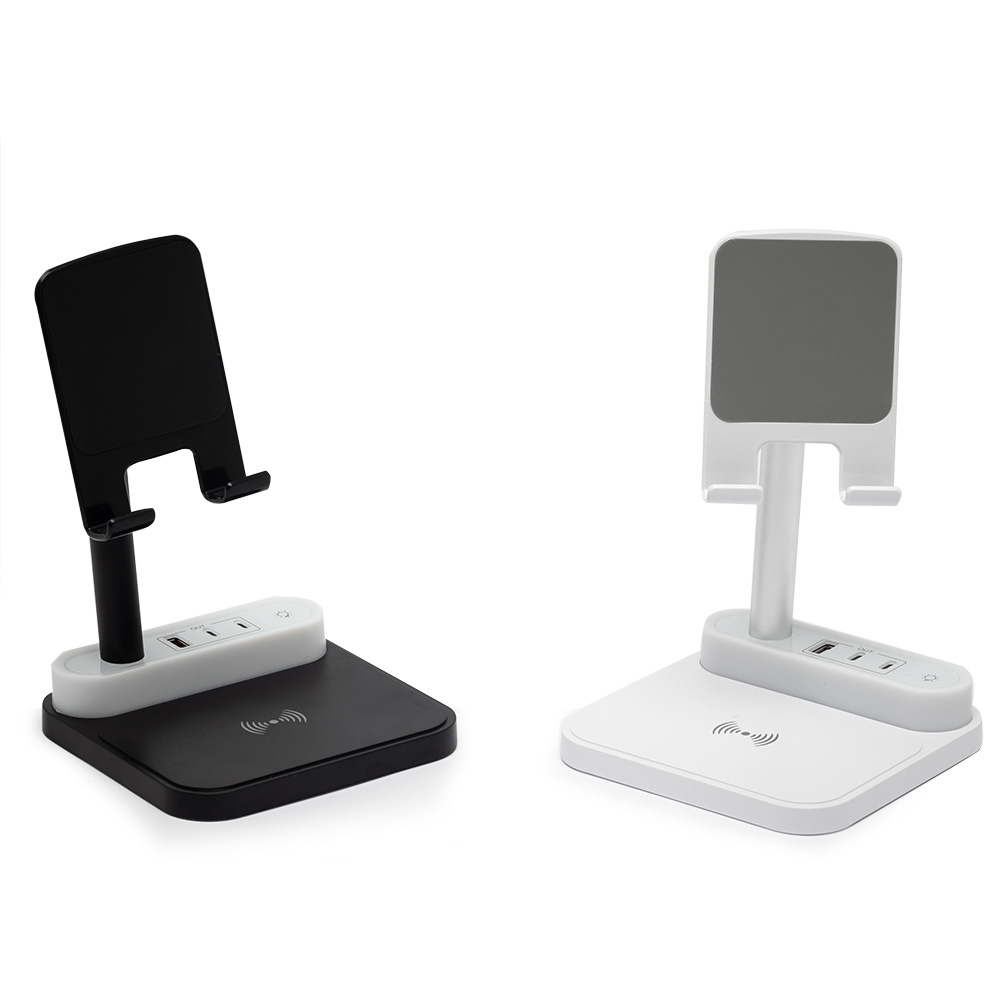 BASE DE CARREGAMENTO COM SUPORTE CELULAR E LUMINÁRIA