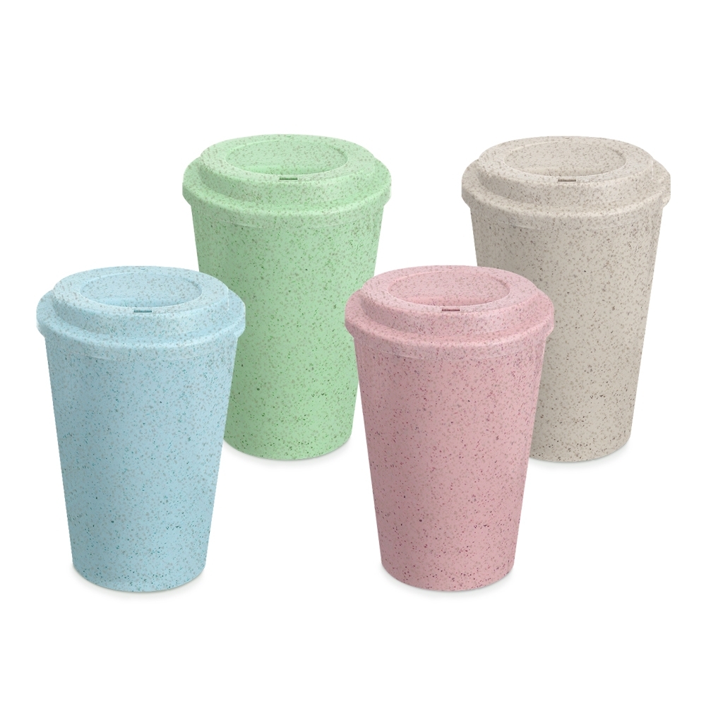 Copo Fibra de Arroz C/ Tampa 450 mL