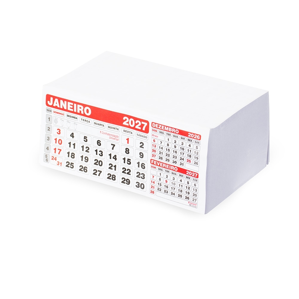 Folhinha Calendário 2027