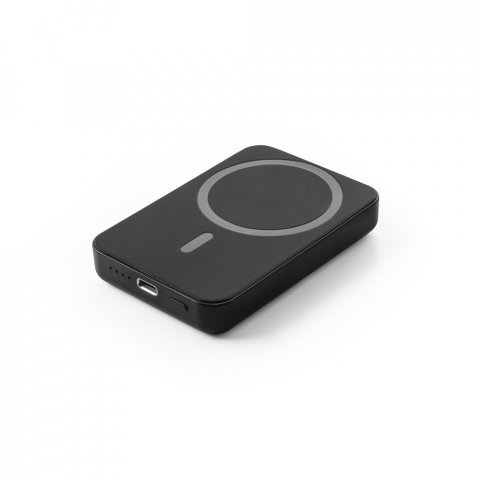 AMPERE 5. Bateria portátil magnética com carregador por indução super-rápido (5'000 mAh), em ABS 100% reciclado